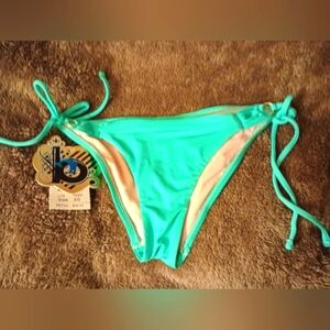 NWT Bswim Stylish Aqua/Mint Green Bikini Bottom w/Ruched Tie Sides